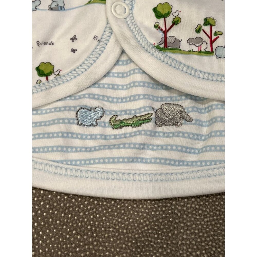 Kissy Kissy Noah's Arc Reversible Hoodie Cardigan 3/6M EUC